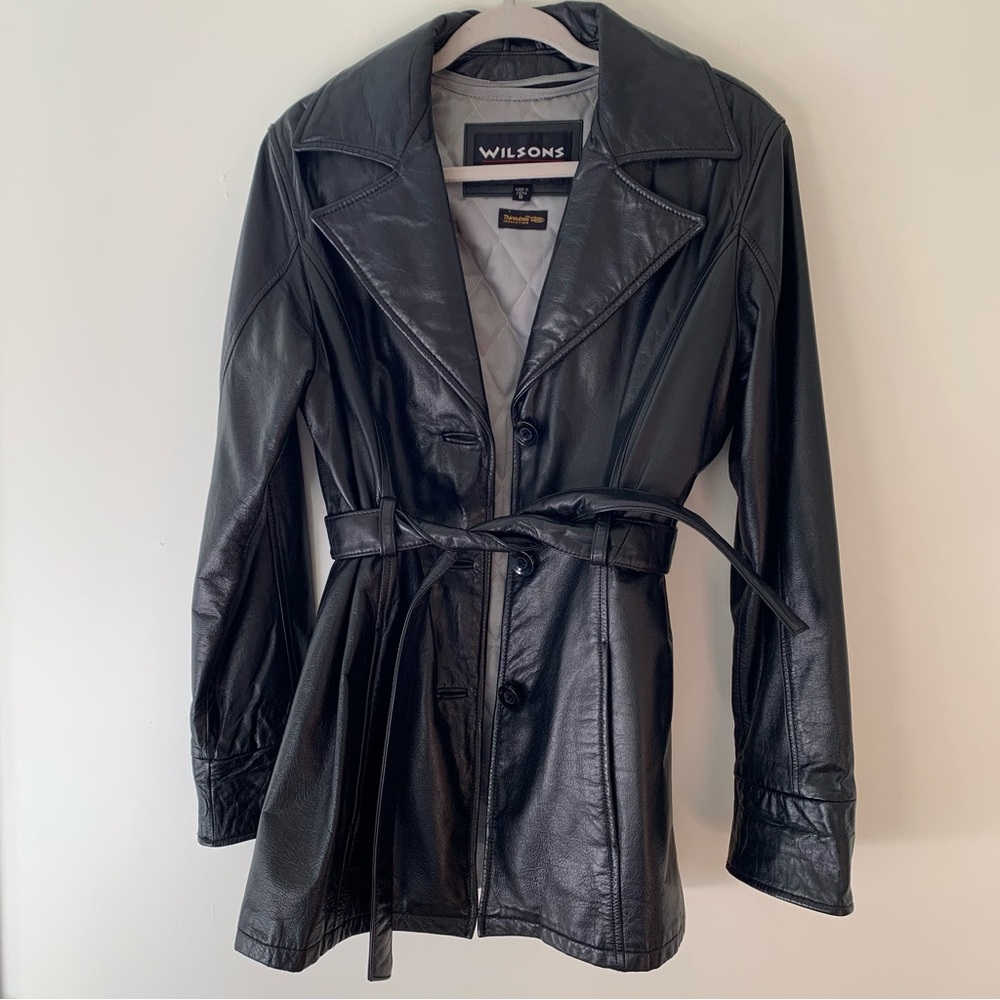 Wilson’s black leather jacket size S